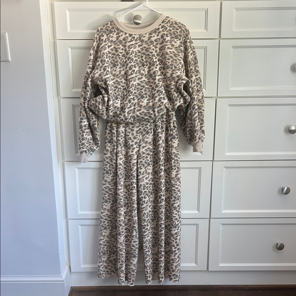 Aerie Leopard Print Jogger Set